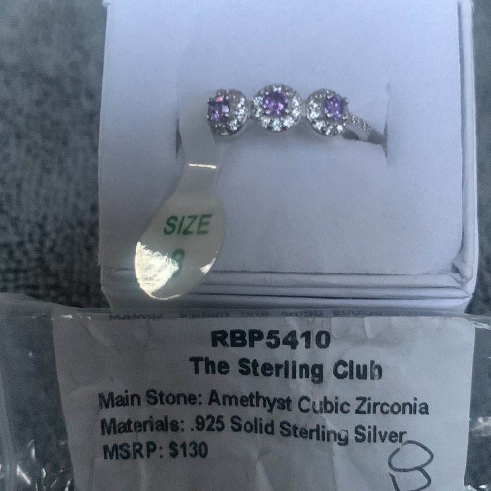 Bomb Party Amethyst Cubic Zirconia .925 Solid Sterling Silver